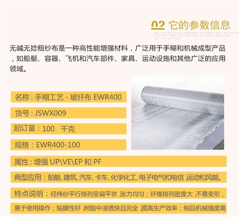 巨石玻纤 ≧400g/㎡无碱方格布玻璃纤维布